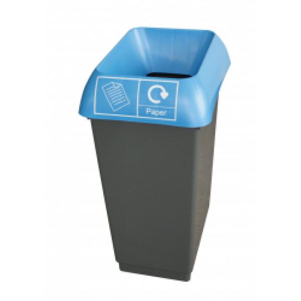 50L-Recycling-Bin-With-Blue-Lid---Paper-Logo