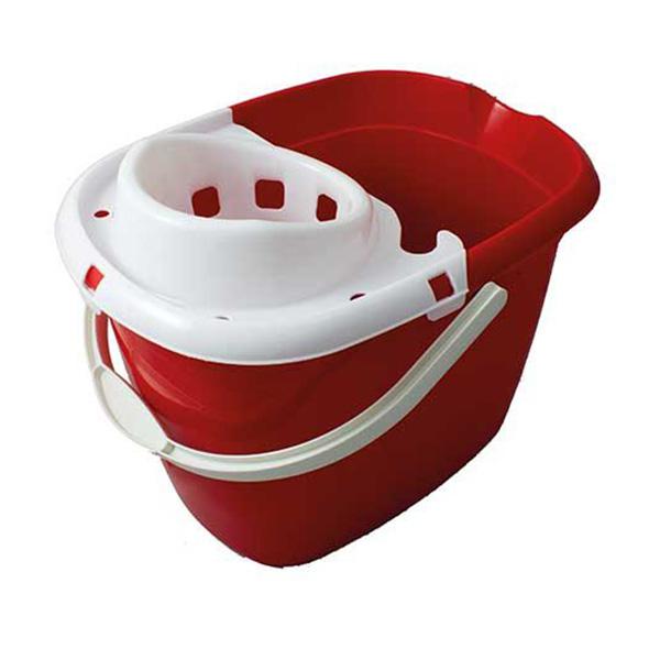 Plastic-Mop-Bucket-with-Wringer---Red