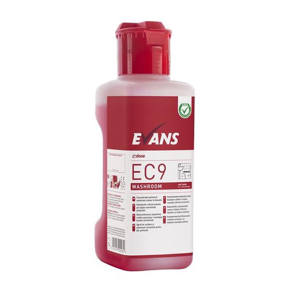 Evans EC9 Red Perfumed Bactericidal Virucidal Washroom Cleaner 
EN14476 EN1276 EN16777 