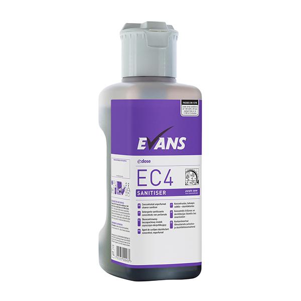 Evans EC4 Purple Cleaner Sanitiser Virucidal,EN1276 EN14476 EN16777 30 Seconds