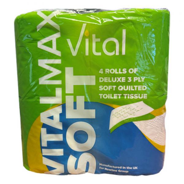 VitalMax Soft Luxury Quilted Toilet Tissue 3 ply