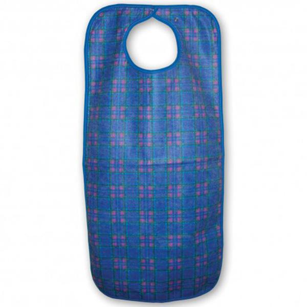 Blue-Tartan-Bib-With-Popper-closing-